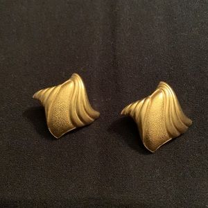 Square gold plated post earrings